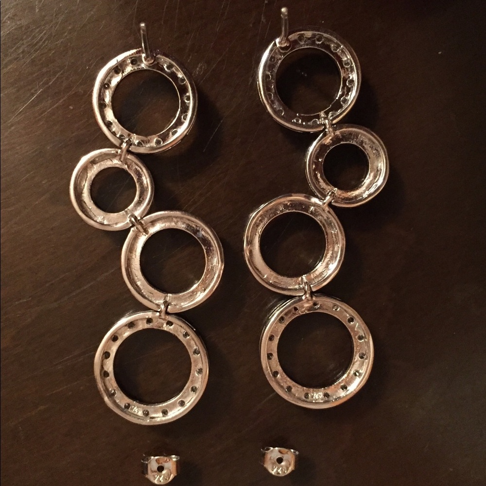 Sterling silver 925 earrings white gemstones